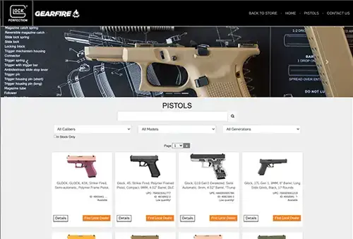 Glock landing page